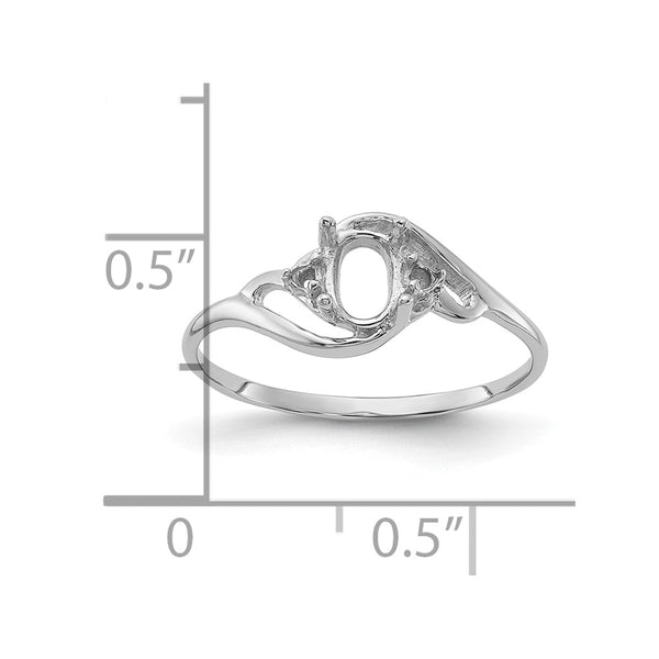 14k White Gold Diamond & Gemstone Ring Mounting