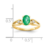 14k 7x5mm Oval Emerald VS Diamond ring