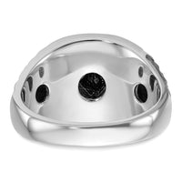 14kw Men's Antiqued Textured w/ Black Enamel & Diamond Masonic Ring