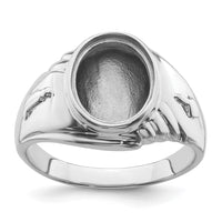 14k White Gold Men's Polished and Textured Masonic Ring Mounting