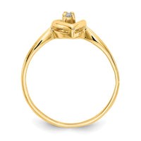 14k AAA Diamond heart ring