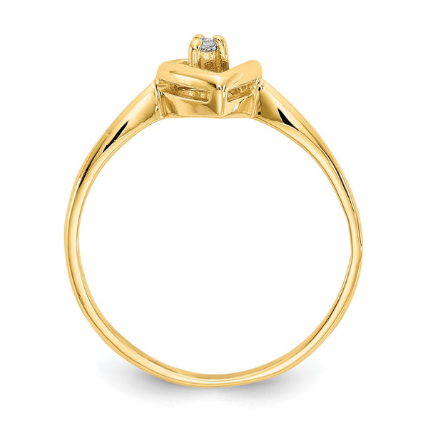 14k AAA Diamond heart ring