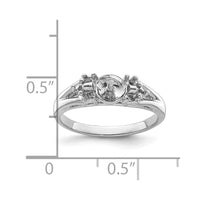 14k White Gold 6mm Pearl & Diamond Ring Mounting