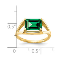 14k 9x7mm Emerald Cut Mount St. Helens ring