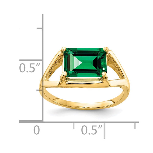 14k 9x7mm Emerald Cut Mount St. Helens ring