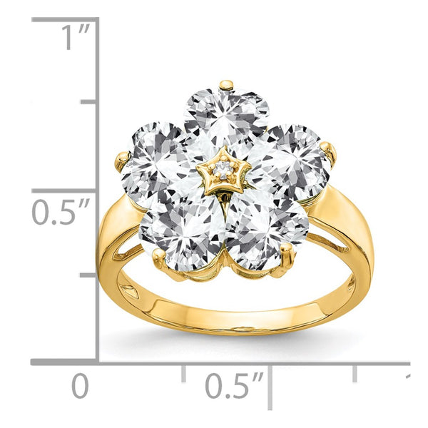 14k 6mm Heart Cubic Zirconia AA Diamond ring