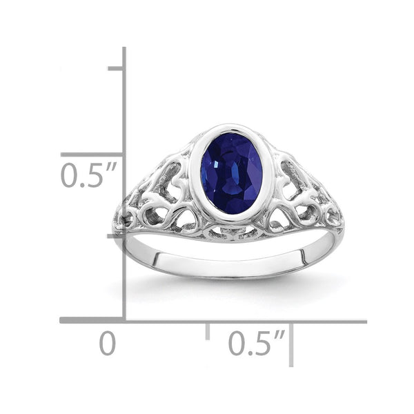 14k White Gold 7x5mm Oval Sapphire ring
