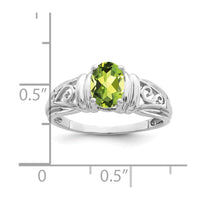 14k White Gold 7x5mm Oval Peridot ring