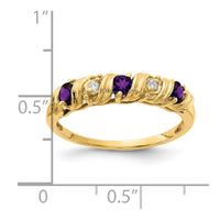 14k 2.75mm Amethyst VS Diamond ring