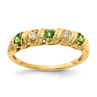 14k 2.75mm Peridot AAA Diamond ring