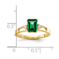 14k 7x5mm Emerald Cut Mount St. Helens VS Diamond ring