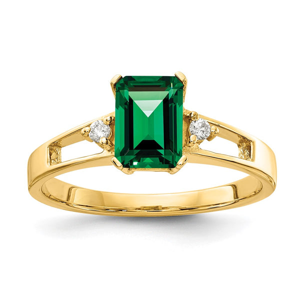 14k 7x5mm Emerald Cut Mount St. Helens VS Diamond ring