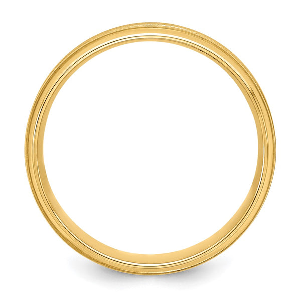 14k Yellow Gold Standard Comfort Fit Brush Satin Fancy Band