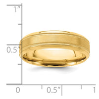 14k Yellow Gold Light Comfort Fit Brush Satin Fancy Band