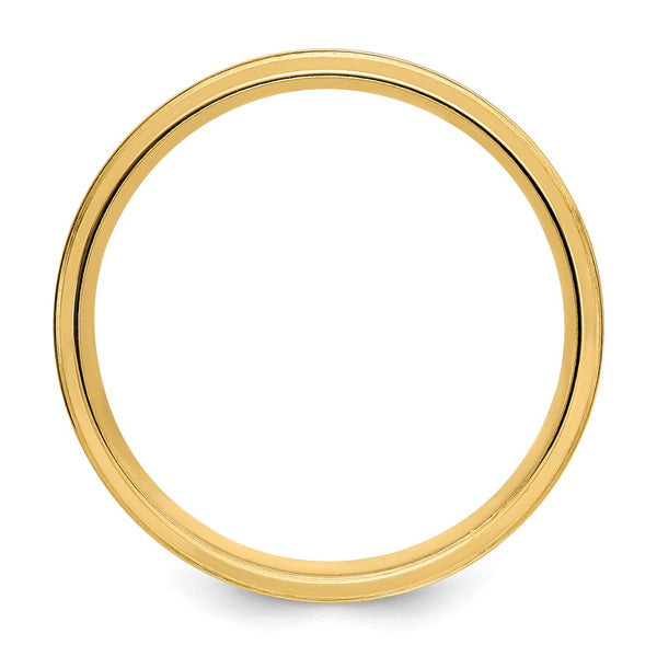 14k Yellow Gold Heavy Comfort Fit Brush Satin Fancy Band