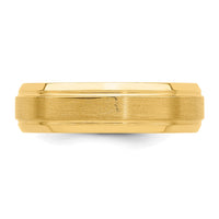 14k Yellow Gold Heavy Comfort Fit Brush Satin Fancy Band