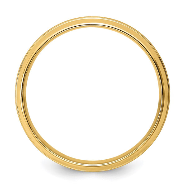 14k Yellow Gold Heavy Comfort Fit Brush Satin Fancy Band