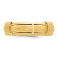 14k Yellow Gold Heavy Comfort Fit Brush Satin Fancy Band