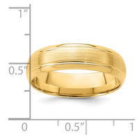 14k Yellow Gold Standard Comfort Fit Brush Satin Fancy Band