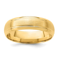 14k Yellow Gold Light Comfort Fit Brush Satin Fancy Band