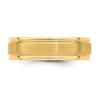 14k Yellow Gold Light Comfort Fit Brush Satin Fancy Band