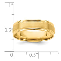 14k Yellow Gold Standard Comfort Fit Brush Satin Fancy Band