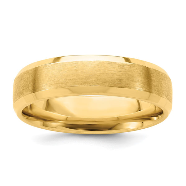14k Yellow Gold Light Comfort Fit Brush Satin Fancy Band