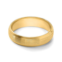 14k Yellow Gold Light Comfort Fit Brush Satin Fancy Band
