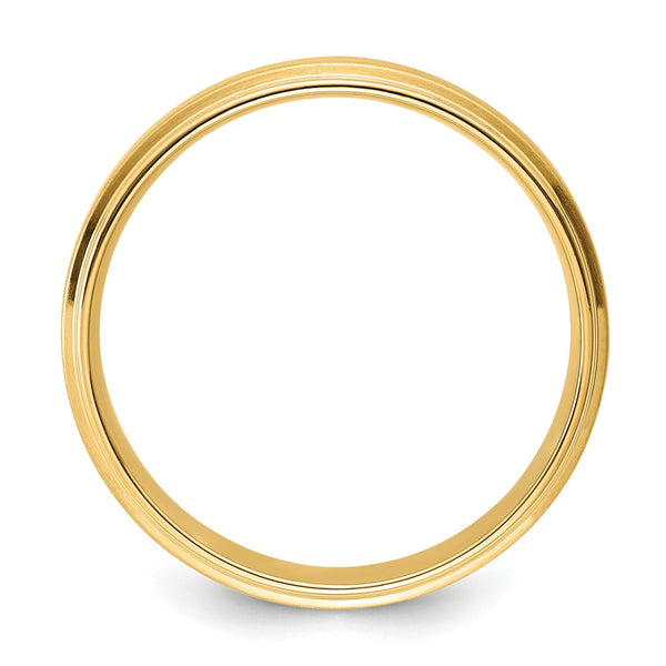 14k Yellow Gold Standard Comfort Fit Brush Satin Fancy Band