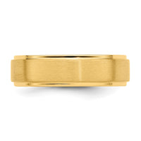 14k Yellow Gold Standard Comfort Fit Brush Satin Fancy Band
