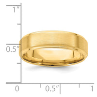 14k Yellow Gold Standard Comfort Fit Brush Satin Fancy Band