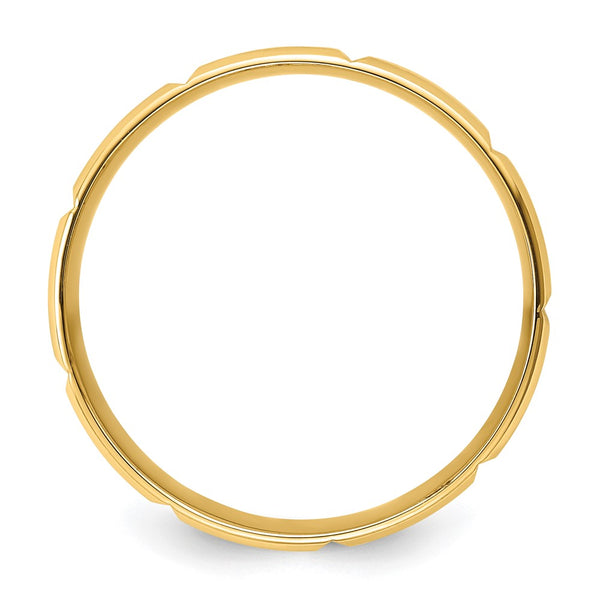 14k Yellow Gold Light Comfort Fit Brush Satin Fancy Band