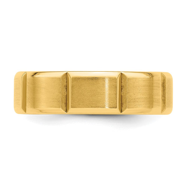 14k Yellow Gold Light Comfort Fit Brush Satin Fancy Band