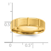 14k Yellow Gold Light Comfort Fit Brush Satin Fancy Band
