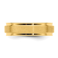 14k Yellow Gold Standard Comfort Fit Brush Satin Fancy Band