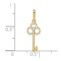 14k CZ Key Pendant