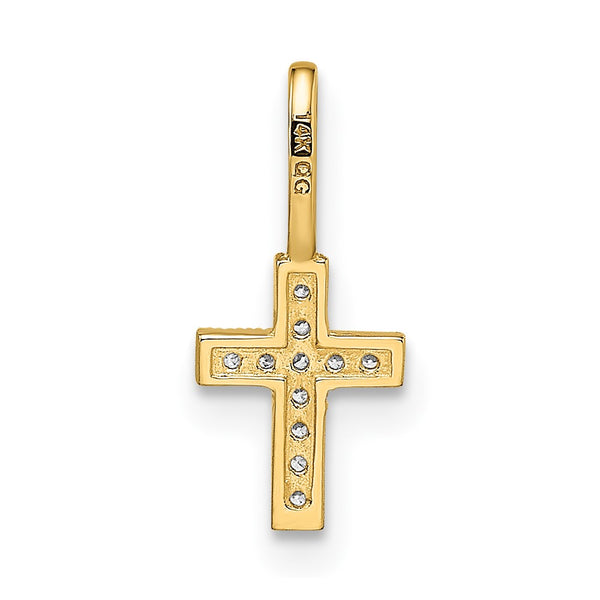 14k CZ Cross Pendant