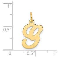 14KY Script Letter G Initial Charm