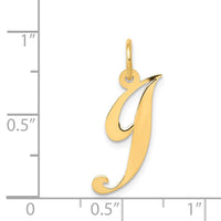 14K Medium Fancy Script Letter J Initial Charm