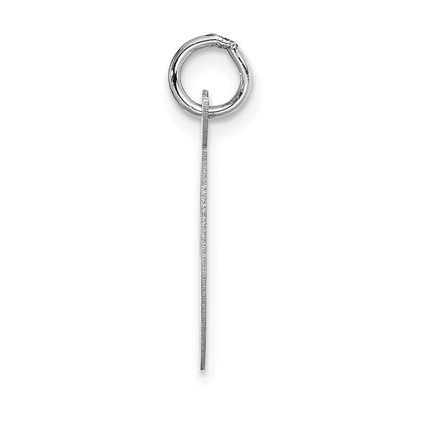 14K White Gold Medium Fancy Script Letter T Initial Charm
