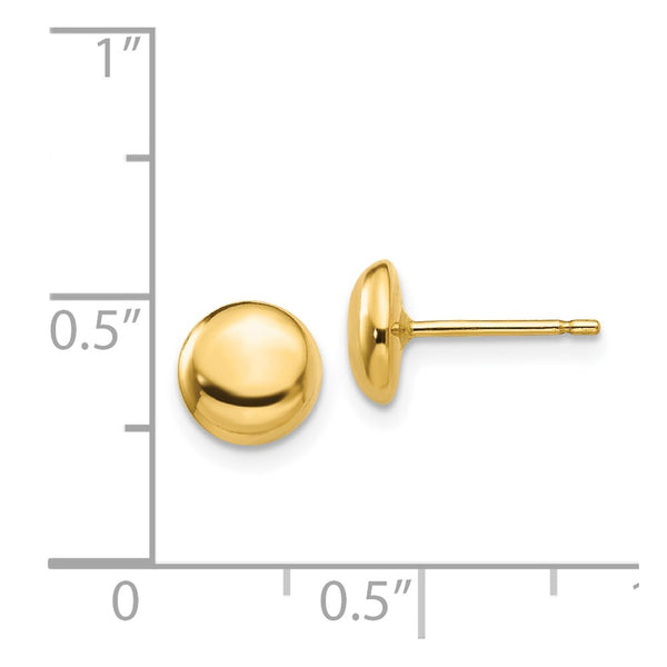 14k 7mm Polished Round Button Post Earrings